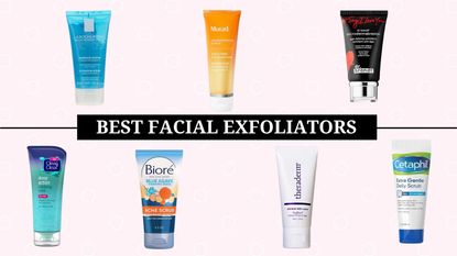 best facial exfoliator main collage of exfoliants