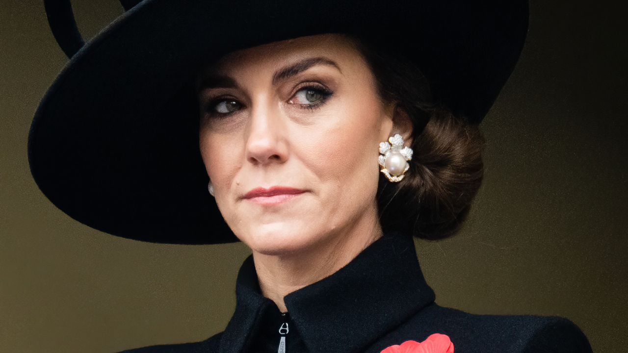 Catherine, Princess of Wales during the National Service of Remembrance at The Cenotaph on November 12, 2023 in London, England. Every year, members of the British Royal family join politicians, veterans and members of the public to remember those who have died in combat