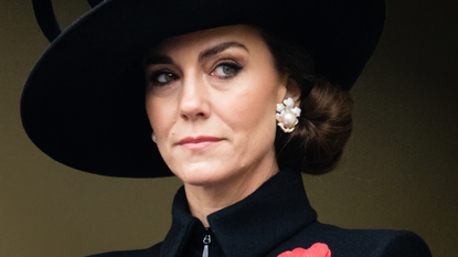 Catherine, Princess of Wales during the National Service of Remembrance at The Cenotaph on November 12, 2023 in London, England. Every year, members of the British Royal family join politicians, veterans and members of the public to remember those who have died in combat