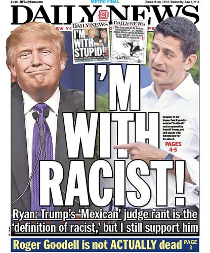Wednesday's cover of the New York Daily News.