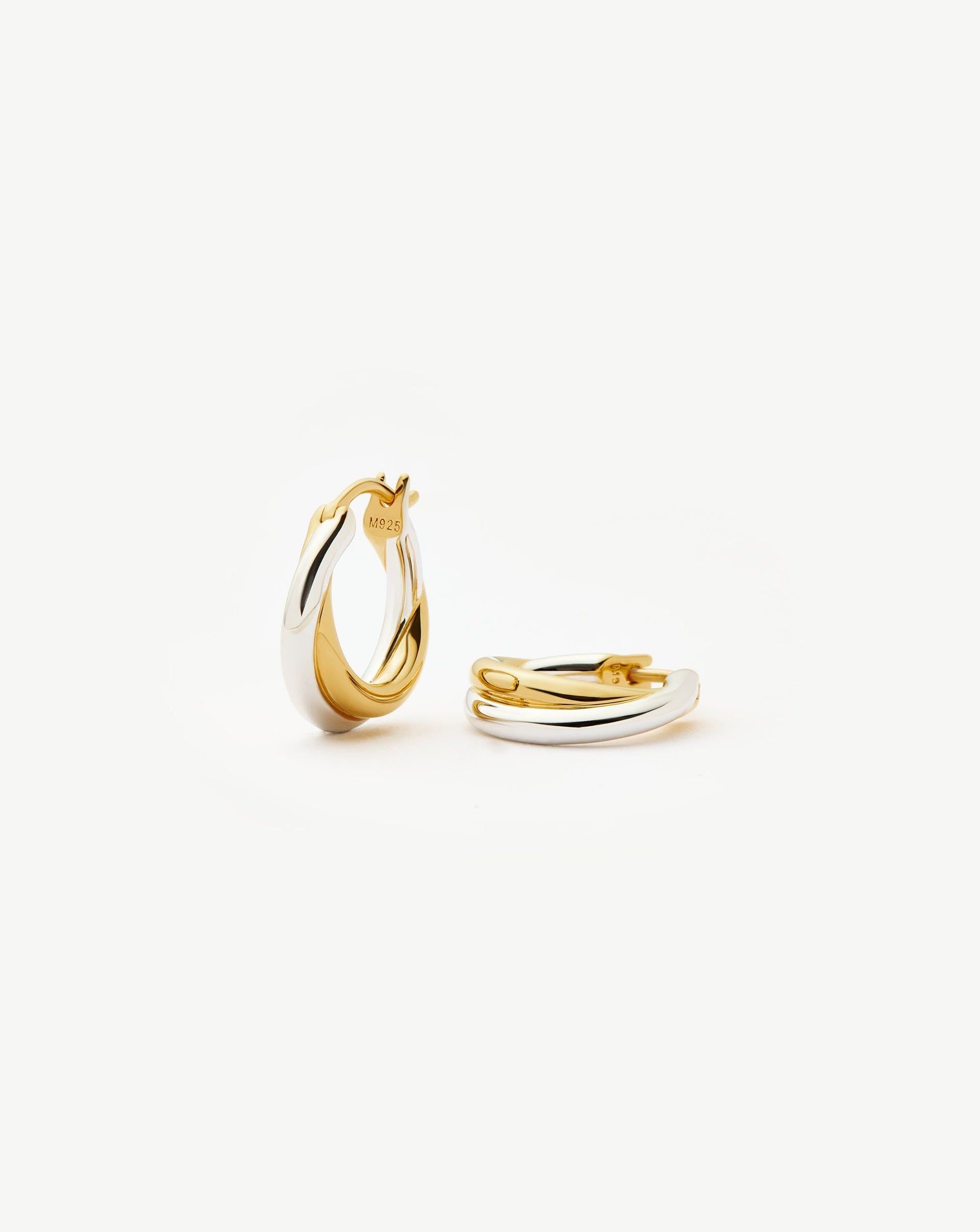 Lucy Williams Entwine Small Hoop Earrings | Mixed Metal - 18ct Gold Vermeil/sterling Silver