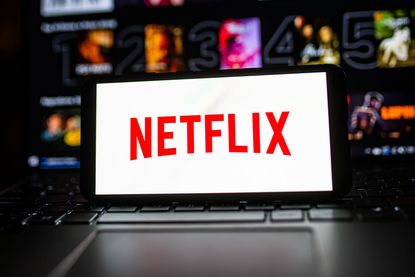  Netflix logo displayed on a smartphone