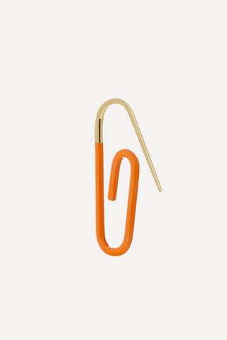 Gold Plated Vermeil Silver The Enamel Paperclip Earring