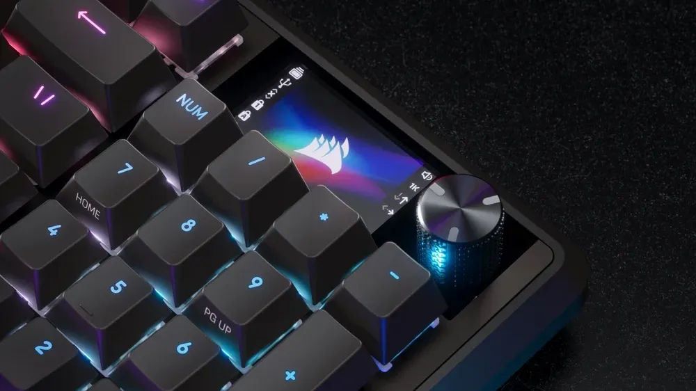 The Corsair Vanguard 96 gaming keyboard in promotional images.