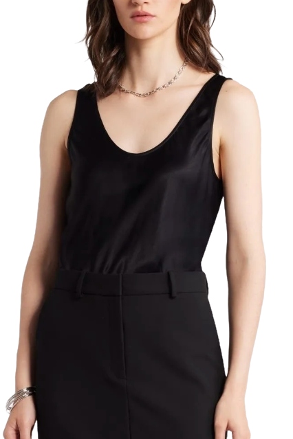 Satin Scoop Neck Tank