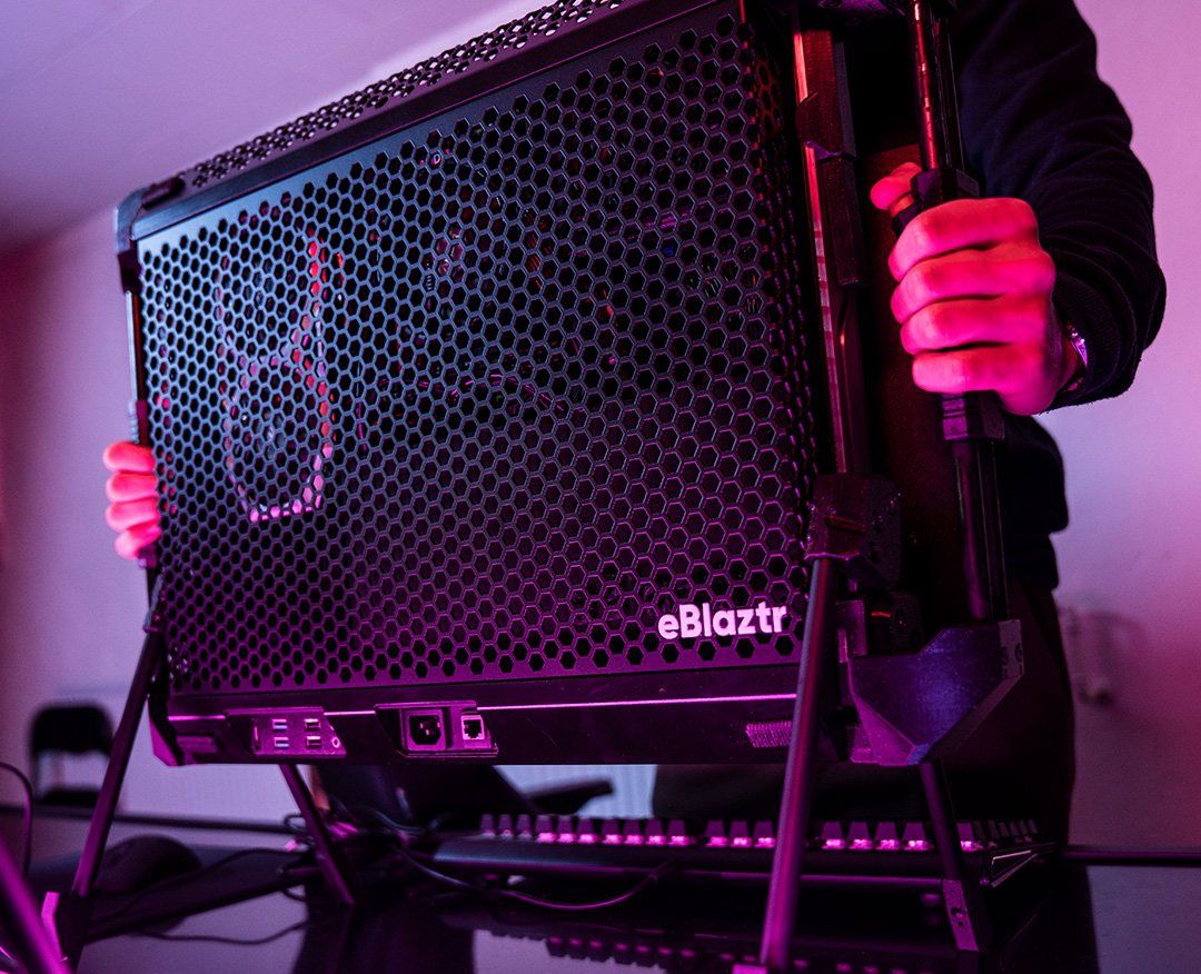 eBlaztr case and PCs