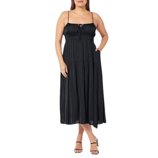 The Drop Women's Dia Mixed Fabric Midi Tank Dress