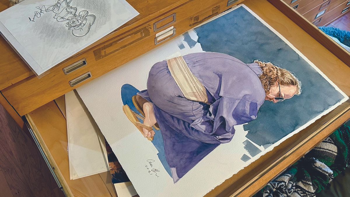 Images from Aaron Blaise's art studio