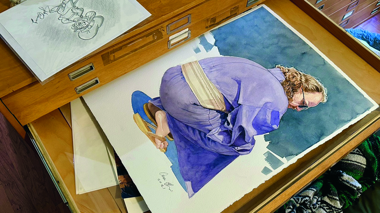 Images from Aaron Blaise's art studio