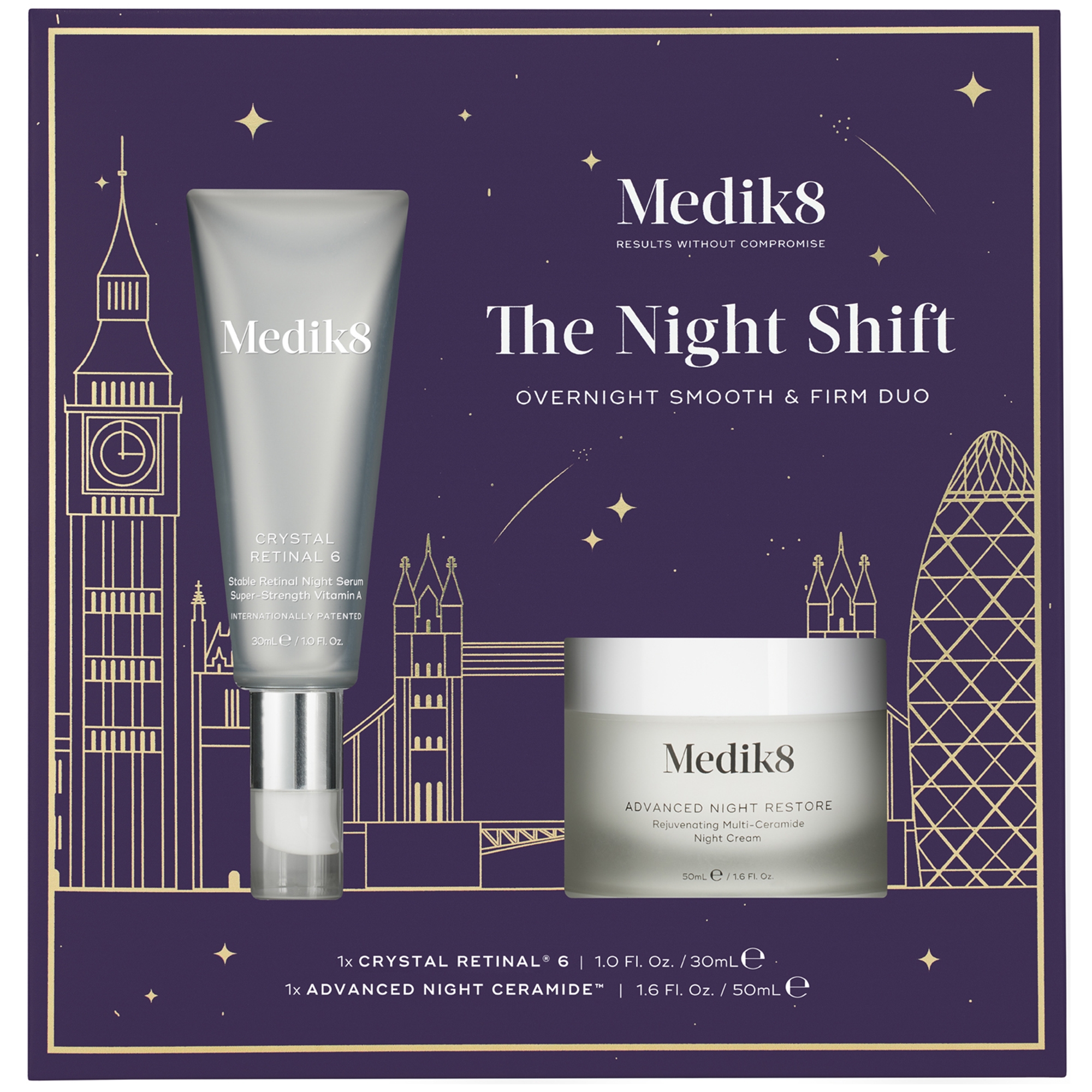 Medik8 the Night Shift Overnight Smooth & Firm Duo 80ml ($158 Value)