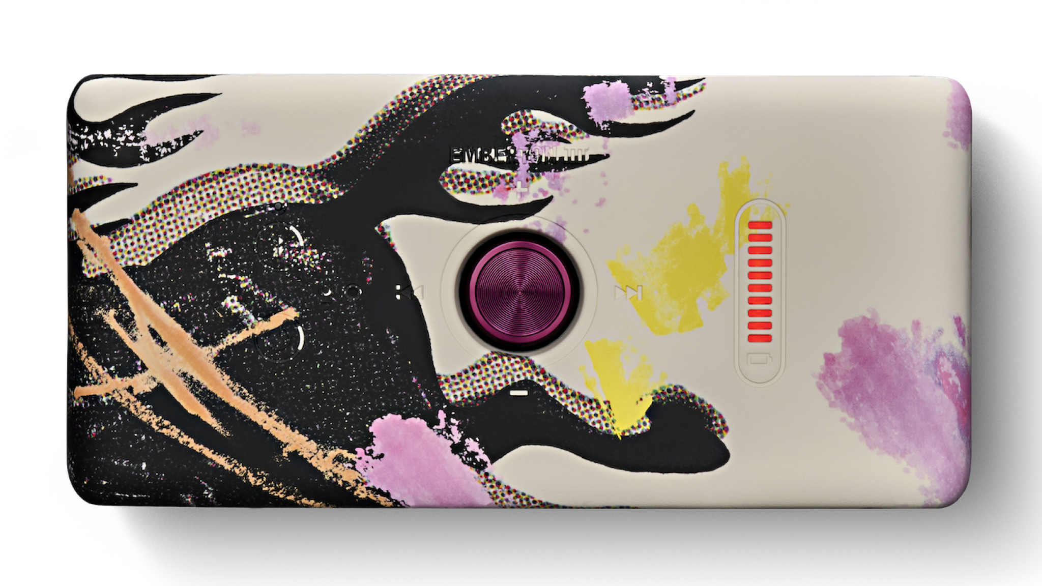 Top view of the Marshall Emberton III Lunar New Year Edition on a white background