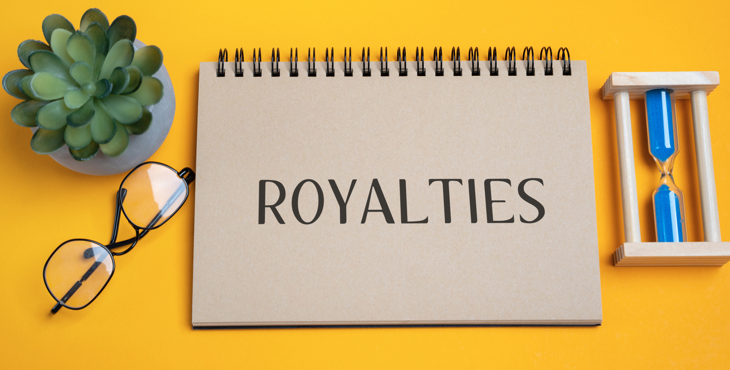 Royalties word on notebook