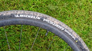 Michelin Power Gravel tire on some grass