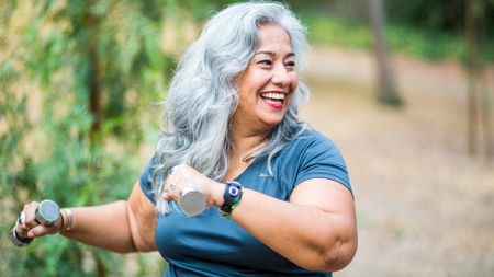 a senior woman doing exercise