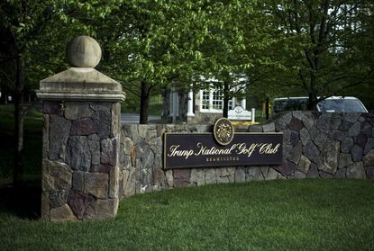 The entrance to Trump National Golf Club in Bedminster.