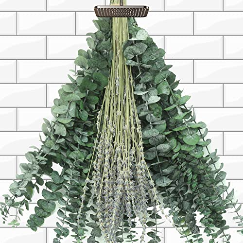 115 Pcs Mixed Dried Eucalyptus Stems &amp;amp; Lavender Flowers Bundles for Shower