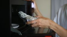 Putting foil into microwave