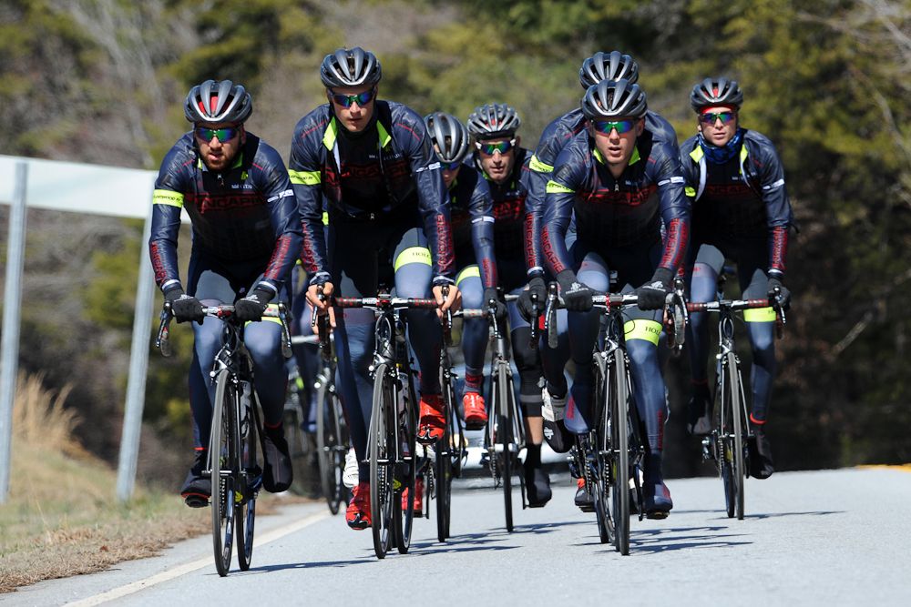 The riders approach Paris Mountain for some climbing.