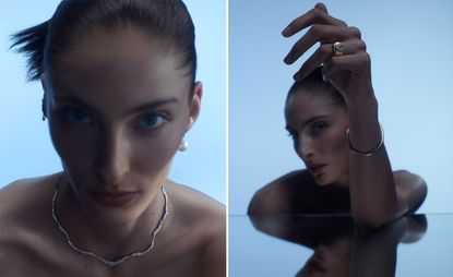 Model wears jewellery by Jessie Thomas