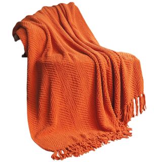 Orange throw blanket