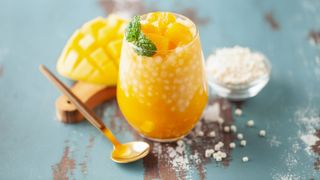 A mango and coconut sago pudding