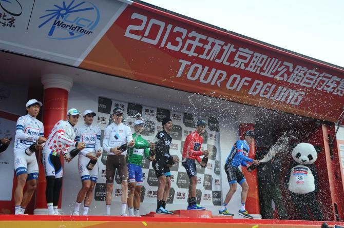 The podium celebration