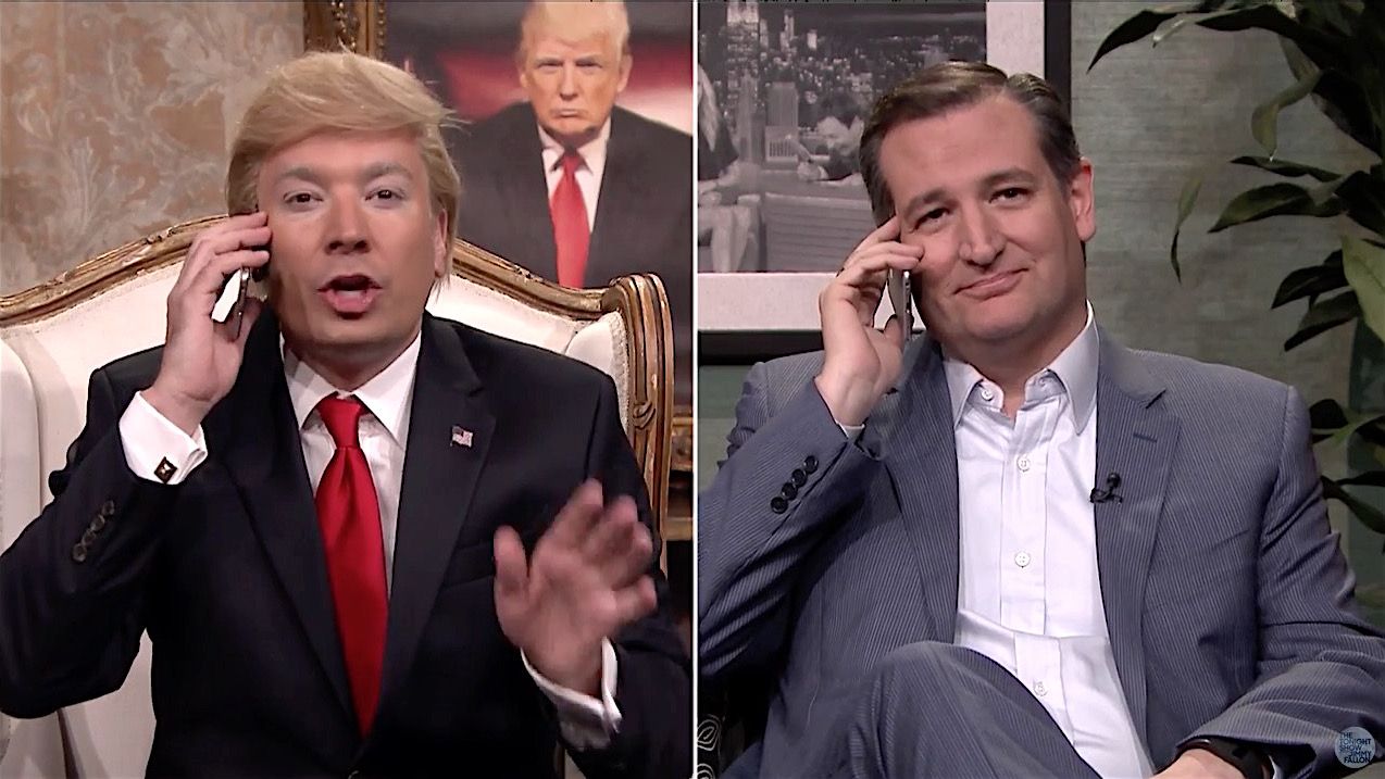 Jimmy Fallon&amp;#039;s Donald Trump calls Ted Cruz