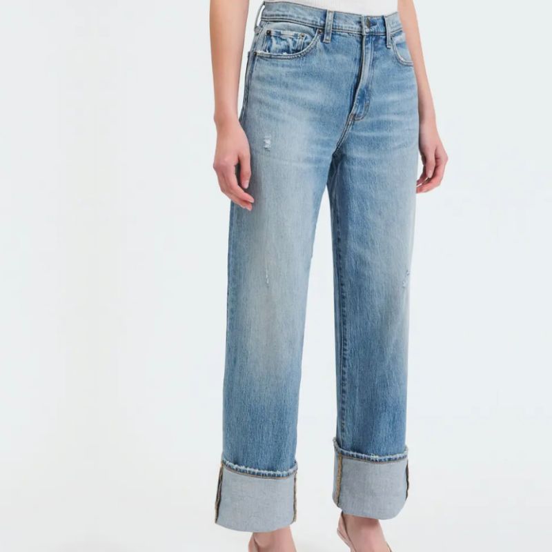turned up jeans