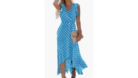 GRECERELLE Women's Summer Floral Print Cross V Neck Dress
RRP: $42.99/£26.90
This midi dress screams "summer" thanks to its aqua shade and flowy fit. It's best worn while dining al fresco, with a glass of vino at hand, of course.