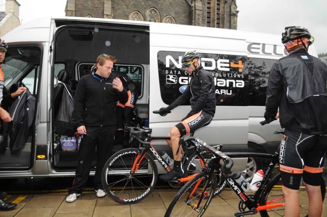 Giordana riders at the start