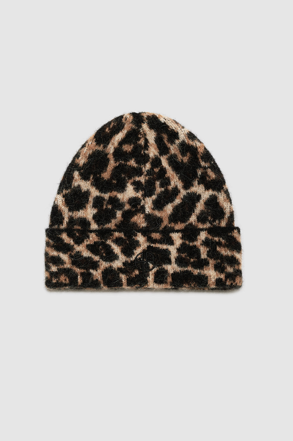 Elia Beanie - Black and Brown Leopard