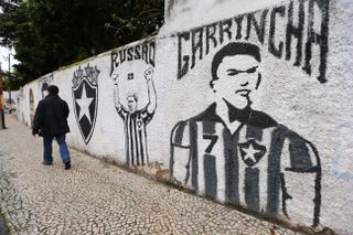 A mural celebrating Botafogo and the club's legendary former player Garrincha in Rio de Janeiro, pictured ahead of the 2014 World Cup.