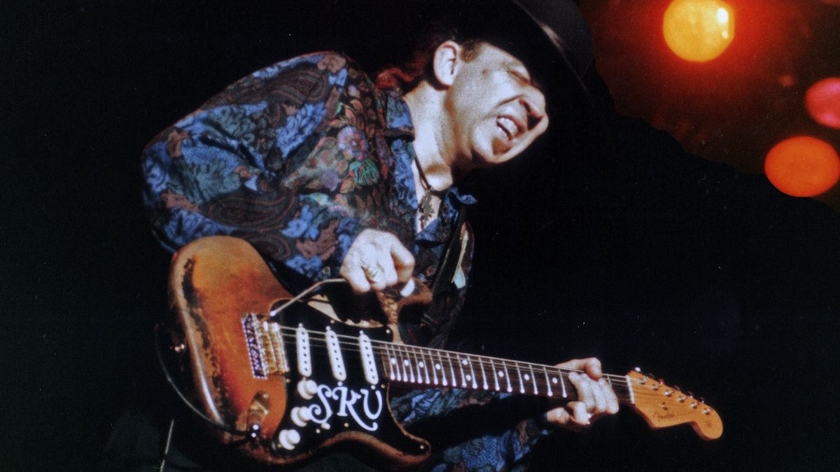 Stevie Ray Vaughan performs at Riverfest in St. Paul, Minnesota on July 30, 1990. 