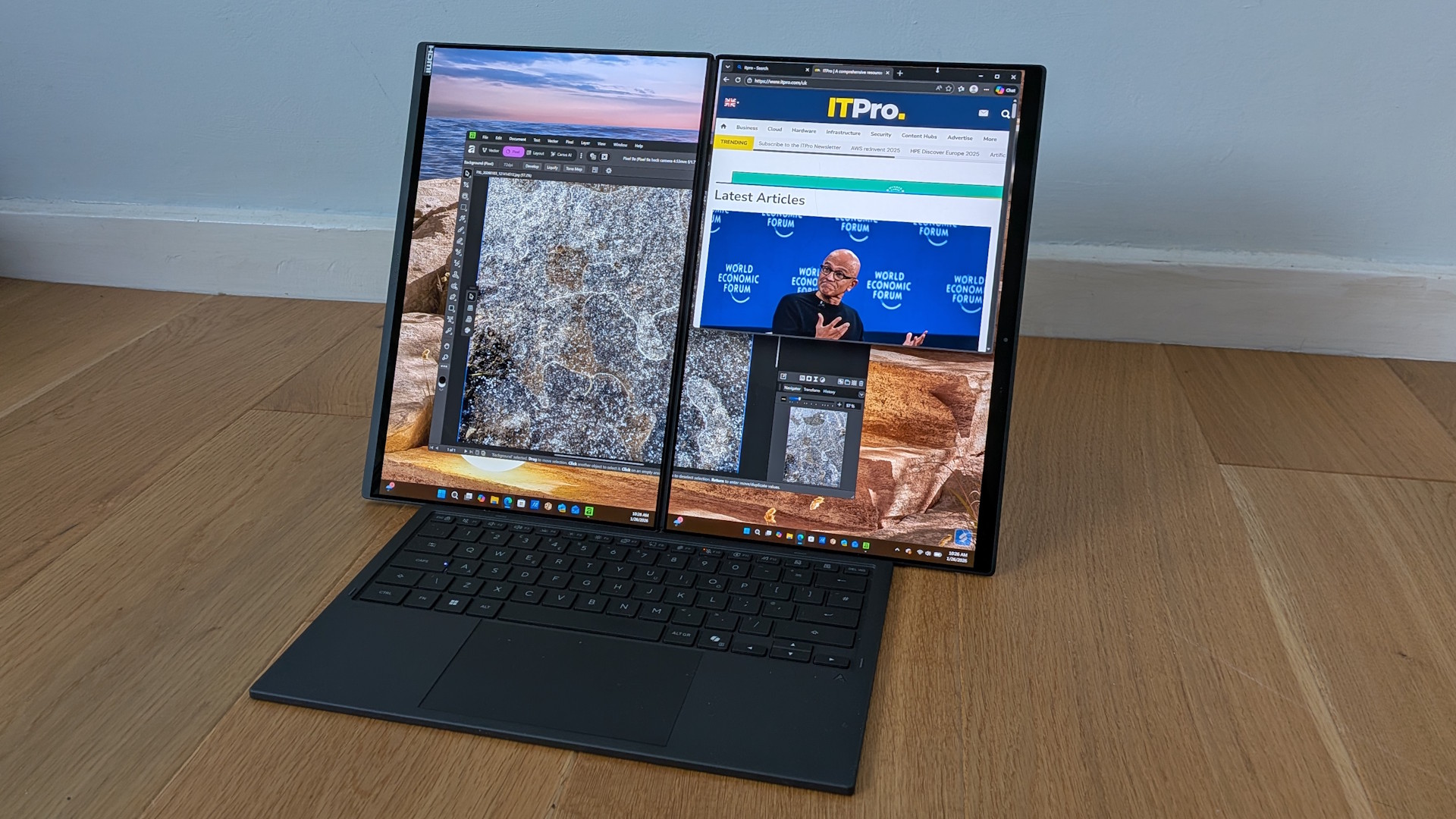 The Asus Zenbook Duo 2026 on a desk