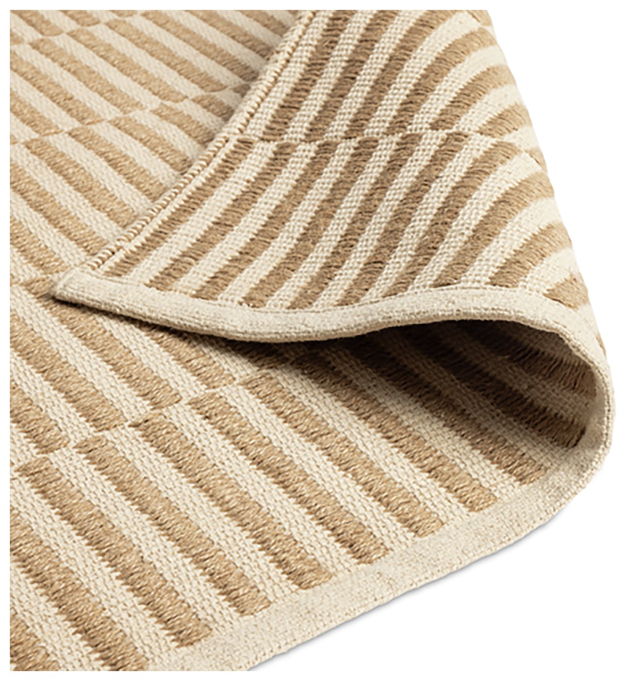 Habitat Modern Country Block Natural Flatweave Rug - 120x170