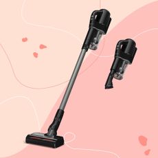 Miele DuoFlex vacuum on a pink background