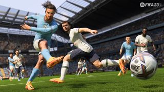FIFA 23 graphics of Jack Grealish scoring against Tottenham Hotspur