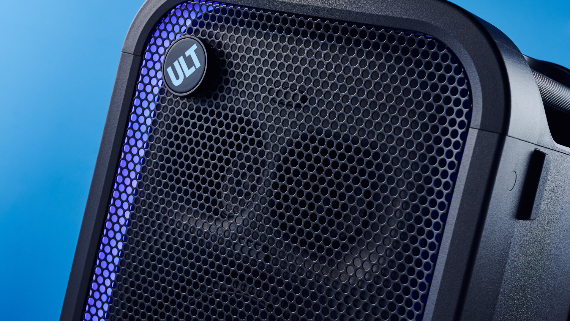 A black Sony ULT Tower 5 portable party speaker