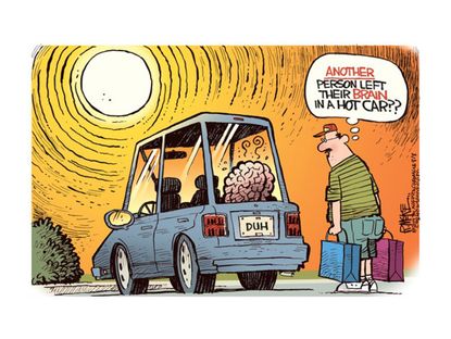 Editorial cartoon health danger car