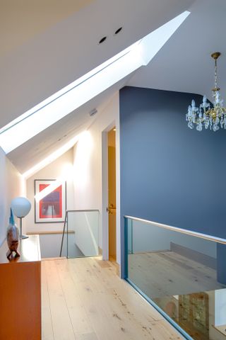 an upstairs home with bright light from rooflights