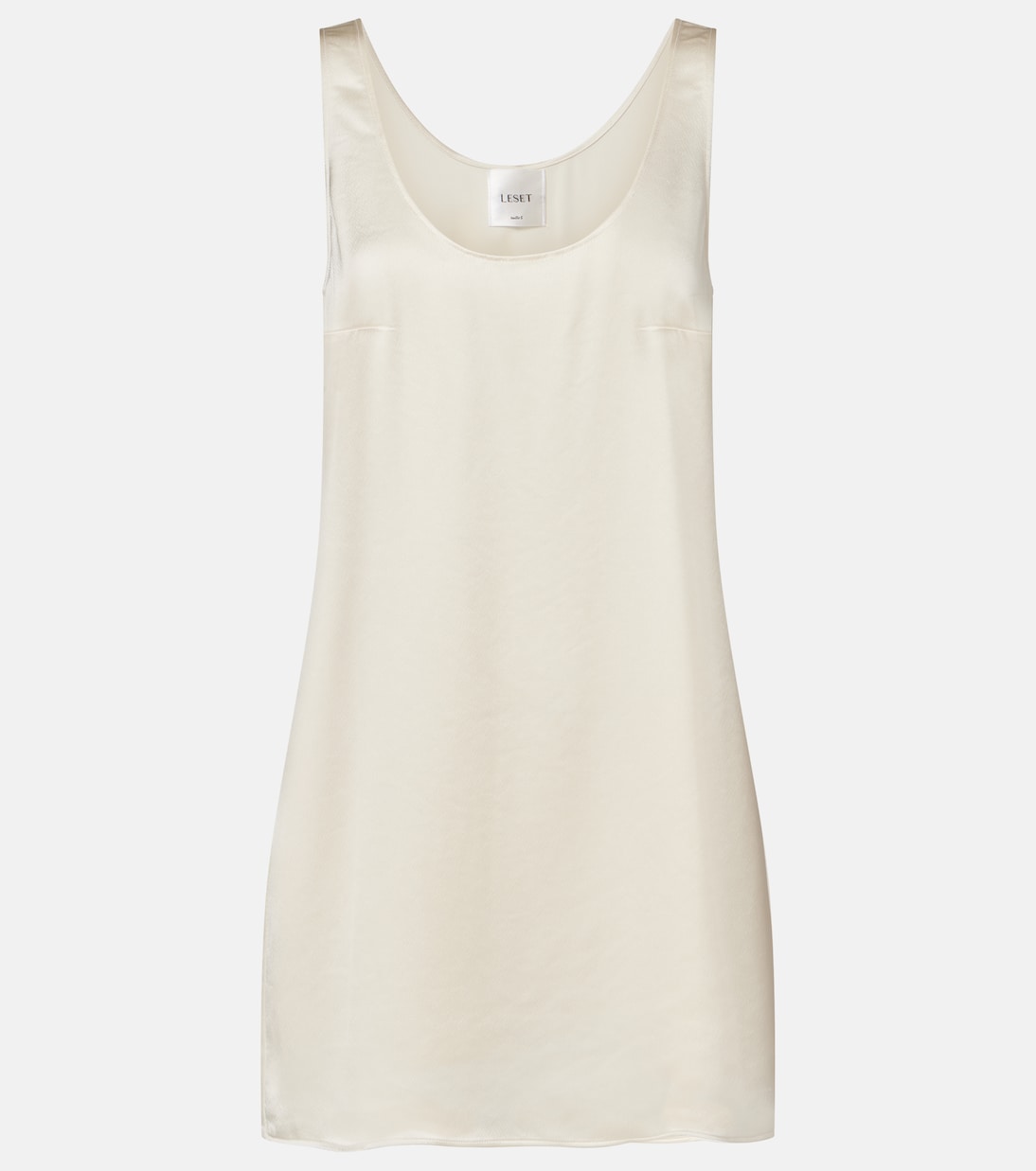 Barb Satin Minidress in White - Leset