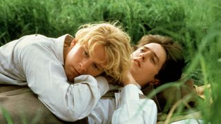 James Wilby lays with his head on Hugh Grant in Maurice