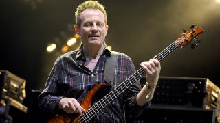 John Paul Jones of Them Crooked Vultures performs during Coachella at the Empire Polo Fields on April 16, 2010 in Indio, California.