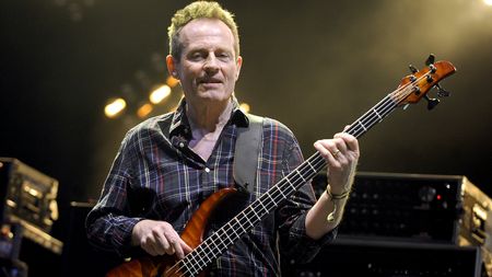 John Paul Jones of Them Crooked Vultures performs during Coachella at the Empire Polo Fields on April 16, 2010 in Indio, California.