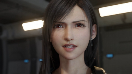 Tifa from Final Fantasy 7 Revelation looks determined at the camera.