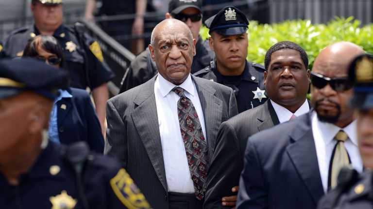 Bill Cosby outside court