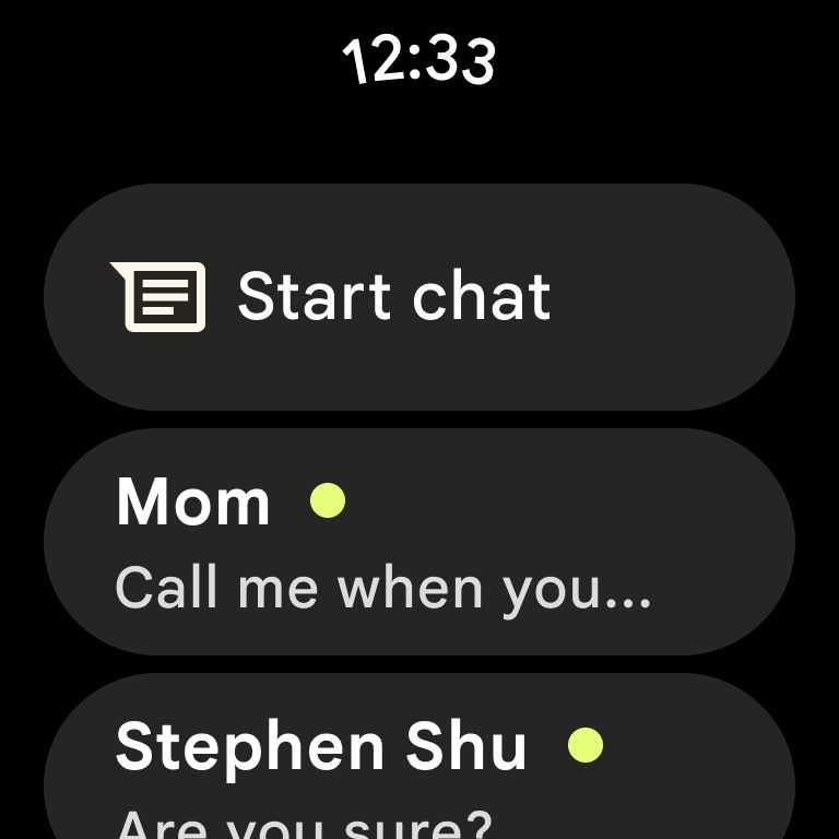 Wear OS Google Messages screenshot