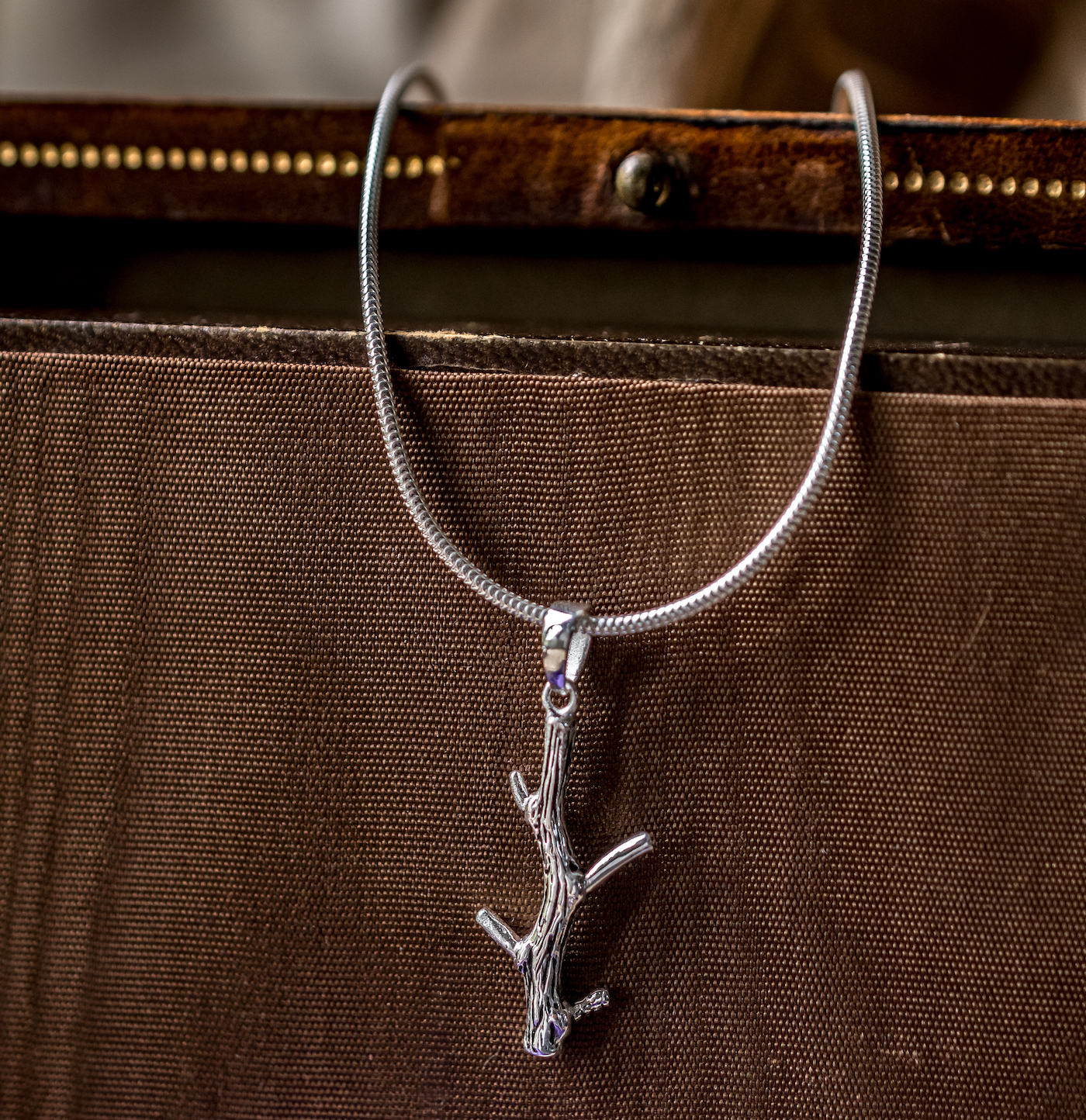 Hiho Silver Twig pendant necklace silver lifestyle