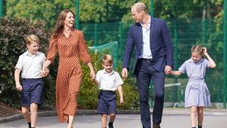 The Prince and Princess of Wales and Prince George, Charlotte and Louis at Lambrook School