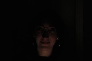 a picture of the author taken by the Meet 2 webcam in low light with no additional settings